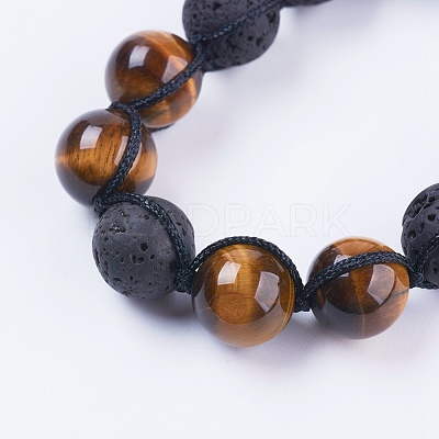 Adjustable Nylon Cord Braided Bead Bracelets BJEW-F308-54B-1