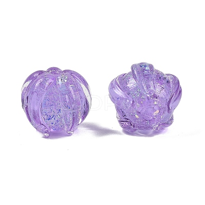 Handmade Gold Foil Lampwork Glass Beads FOIL-K003-03B-1