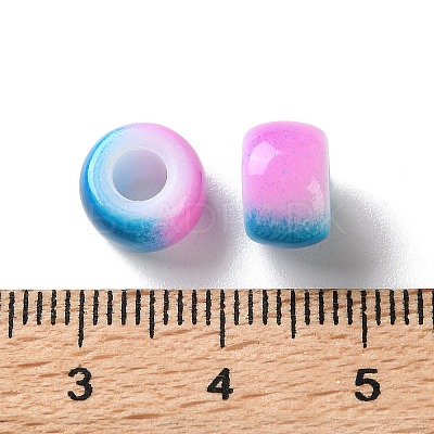 Spray Painted ABS Plastic European Beads KY-G033-02A-07-1