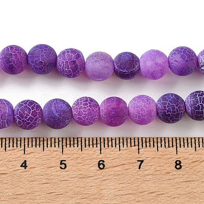 Frosted Natural Weathered Agate Beads Strands G-F374-8mm-01-1