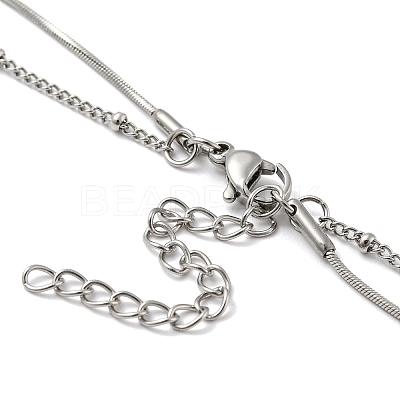 Non-Tarnish 304 Stainless Steel Double-Layer Necklace LS-NJEW-Q321-01P-1