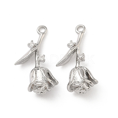 Brass Micro Pave Cubic Zirconia Pendants KK-L260-15P-1