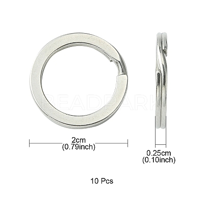 10Pcs 304 Stainless Steel Keychain Clasps KEYC-YW0001-03-1