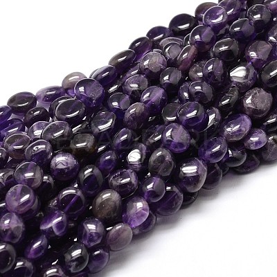Nuggets Natural Amethyst Beads Strands X-G-J336-12-1