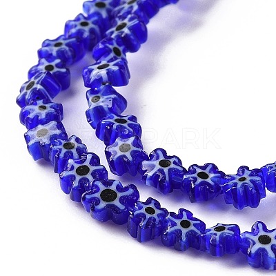 Handmade Millefiori Glass Bead Strands LAMP-J035-4mm-75-1