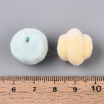 Flocking Opaque Acrylic Twist Beads OACR-T030-14M-B-1
