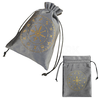 Rectangle Gold Stamping Velvet Tarot Storage Drawstring Bags for Divination ABAG-WH20001-25B-1