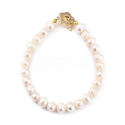 Natural Cultured Freshwater Pearl Beaded Bracelets BJEW-JB05434-02-1