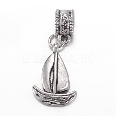 Tibetan Style Alloy European Dangle Charms PALLOY-P113-02-1