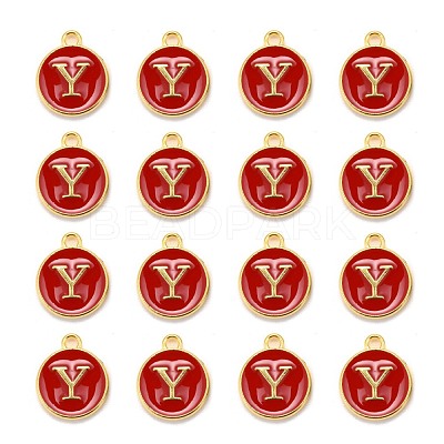 Golden Plated Alloy Enamel Charms X-ENAM-S118-03Y-1