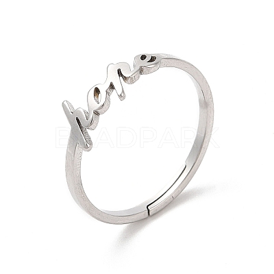 Non-Tarnish 304 Stainless Steel Word Hope Adjustable Ring LS-RJEW-L107-027P-1
