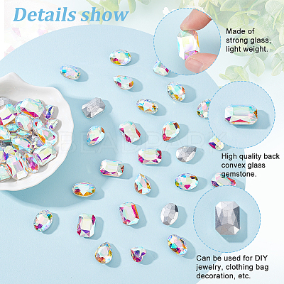 64Pcs 4 Style Glass Rhinestone Cabochons RGLA-FG0001-11A-1