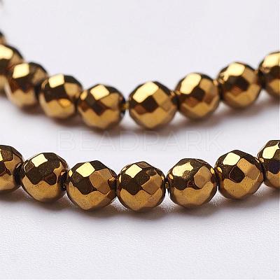 Non-Magnetic Synthetic Hematite Beads Strands G-G092-4mm-1-1