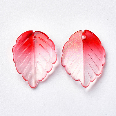Transparent Spray Painted Glass Pendants X-GLAA-S054-006B-03-1