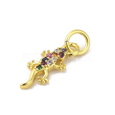 Real 18K Gold Plated Brass Pave Colorful Cubic Zirconia Pendants KK-M283-06D-02-1