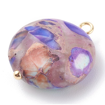 Natural Imperial Jasper Pendants PALLOY-JF00667-1