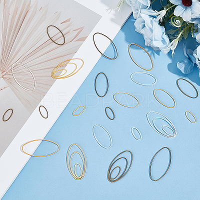 270Pcs 9 Styles Brass Linking Rings KK-OC0001-50-1