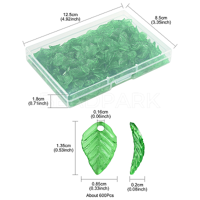 600Pcs Transparent Acrylic Charms TACR-FS0001-62-1