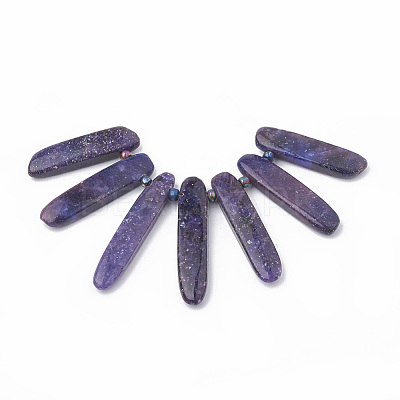 Natural Lepidolite/Purple Mica Stone Beads Strands X-G-N215-007-1