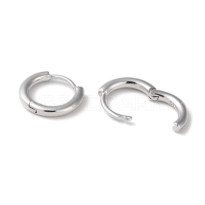 Anti-Tarnish Rhodium Plated 925 Sterling Silver Huggie Hoop Earrings STER-D016-03A-P-1