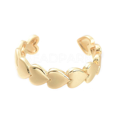 Adjustable Brass Cuff Rings RJEW-M135-05G-1