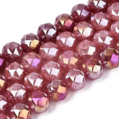 Anti-Tarnish Electroplate Glass Beads Strands GLAA-N064-10mm-14-1
