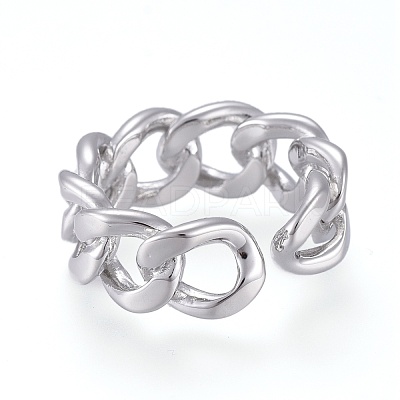 Brass Cuff Rings RJEW-K232-19P-1