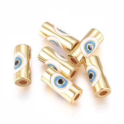 Brass Enamel Beads KK-L189-20G-1