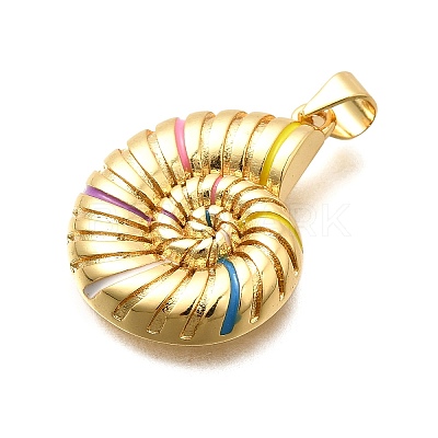 Brass Enamel Pendants X-KK-C087-27G-1