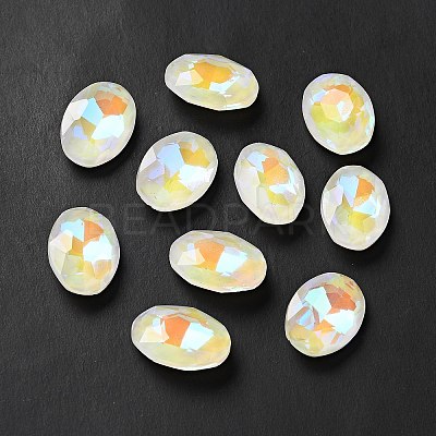 Mocha Fluorescent Style Glass Rhinestone Cabochons GGLA-M005-01B-001MK-1
