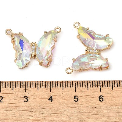 Brass Pave Faceted Glass Connector Charms FIND-Z020-03H-1