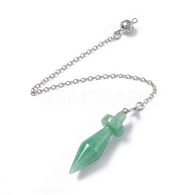 Mixed Natural & Synthetic Gemstone Pointed Dowsing Pendulums AJEW-B020-05P-1