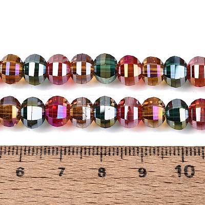 Electroplate Transparent Glass Beads Strands EGLA-N022-14A-B01-1