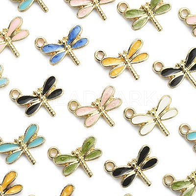 40Pcs 8 Colors Alloy Enamel Pendants ENAM-CJ0003-25-1