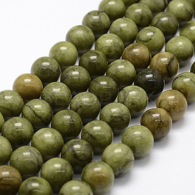 Natural Chinese Jade/Southern Jade Beads Strands X-G-F363-12mm-1