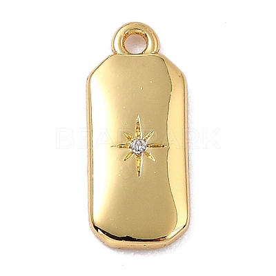 Brass Micro Pave Cubic Zirconia Charms ZIRC-I054-12G-03-1