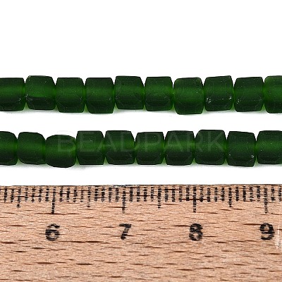 Transparent Frosted Glass Beads Strands GLAA-N072-01A-A10-1