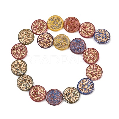 Painted Glass Beads Strands X-GLAA-F133-07G-1