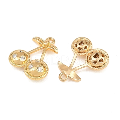 Brass Micro Pave Clear Cubic Zirconia Charms CU-CBA804C-12G-1