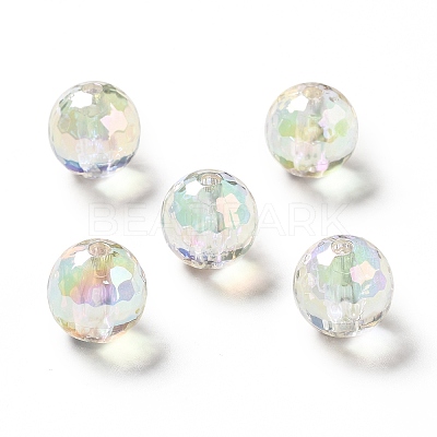 Two Tone UV Plating Rainbow Iridescent Acrylic Beads TACR-D010-03B-01-1