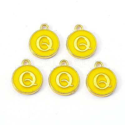 Golden Plated Alloy Enamel Charms ENAM-S118-09Q-1