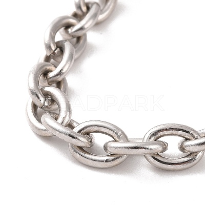 Non-Tarnish 304 Stainless Steel Cable Chain Bracelet for Men Women BJEW-E031-01P-01-1