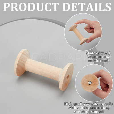 Wood Bobbins WOOD-WH0124-72-1
