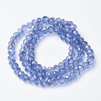 Electroplate Transparent Glass Beads Strands EGLA-A034-T3mm-F19-1