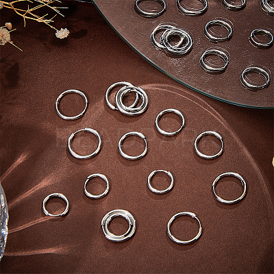24Pcs 3 Styles 316L Surgical Stainless Steel Huggie Hoop Earrings for Girl Women EJEW-BBC0001-43-1