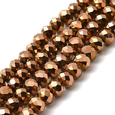 Electroplate Transparent Glass Beads Strands EGLA-A034-T8mm-UA04-1