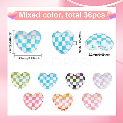 36Pcs UV Plating Opaque Acrylic Beads MACR-SC0001-87-1