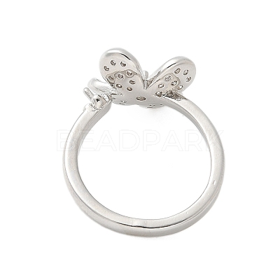 Flower Brass Micro Pave Cubic Zirconia Cuff Cup Peg Ring Settings KK-K297-23P-1