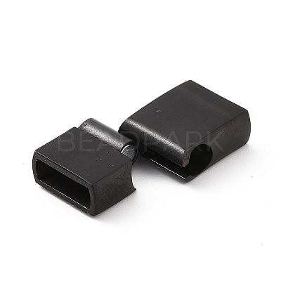 Ion Plating(IP) 304 Stainless Steel Rectangle Magnetic Clasps with Glue-in Ends STAS-E089-42B-A-1