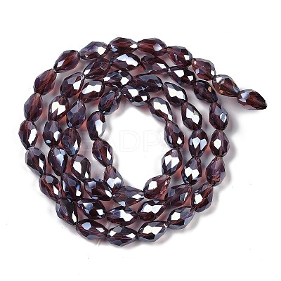 Transparent Electroplate Glass Beads Strands EGLA-N013-T10mm-B05-1